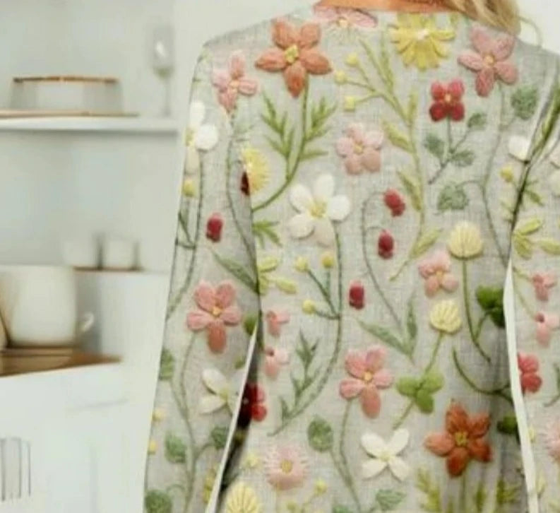 Damens Vårtröja Lätt Stickad Avslappnad Stil 2