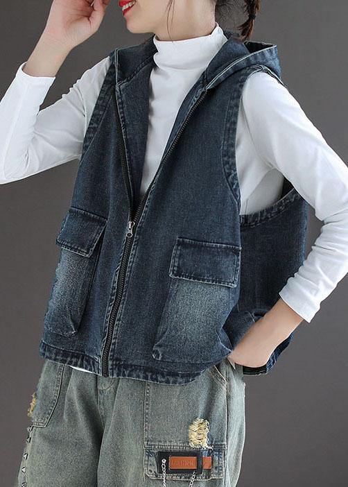 Damens Västar i Denim med Dragkedjor 2