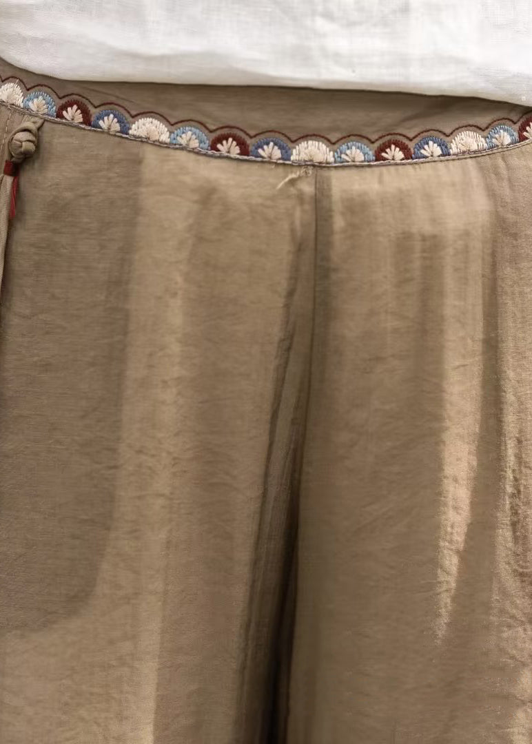 Damer Vida Ben Byxor Med Broderade Detaljer 4