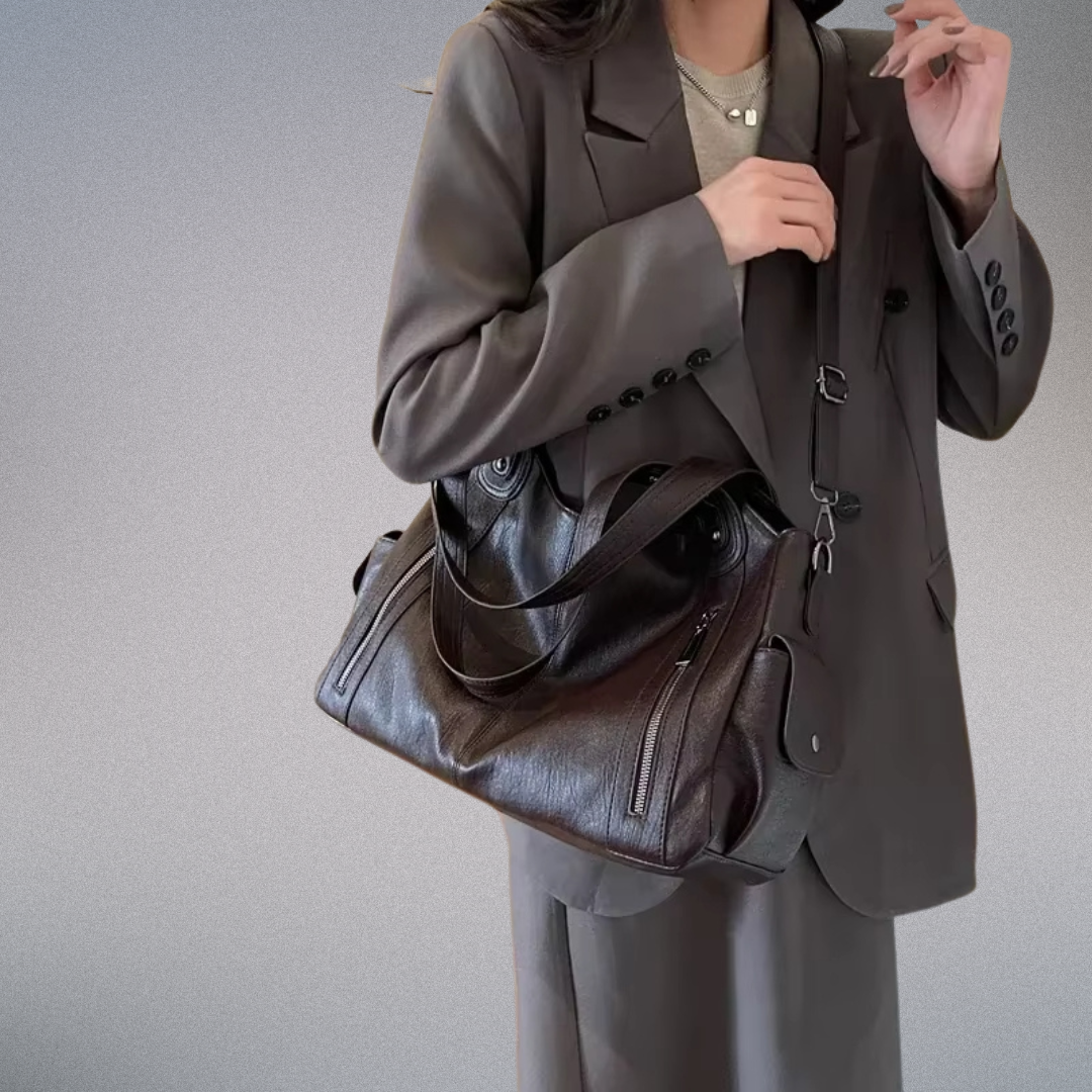 Damernas Axelväska i Veganskt Läder med Metallaccenter 4