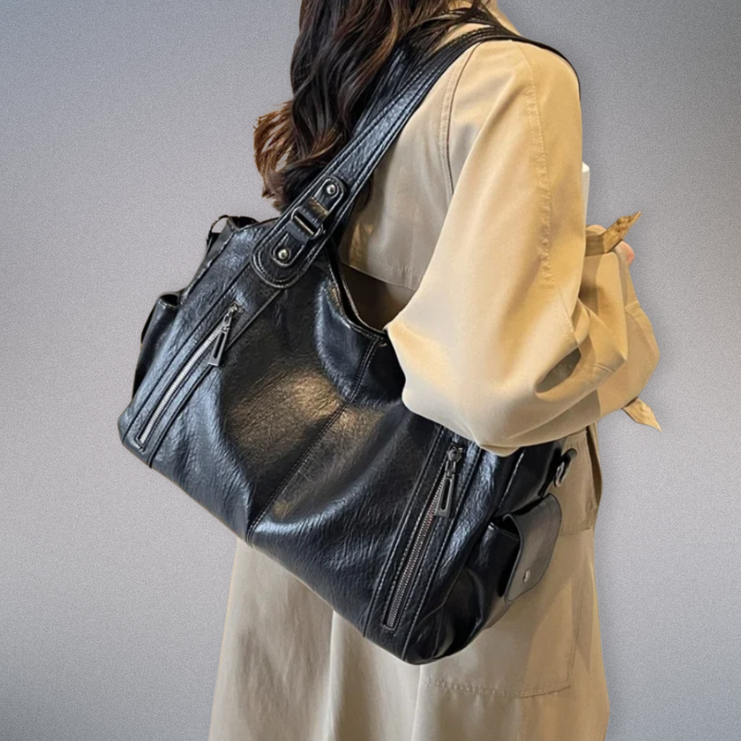 Damernas Axelväska i Veganskt Läder med Metallaccenter 6