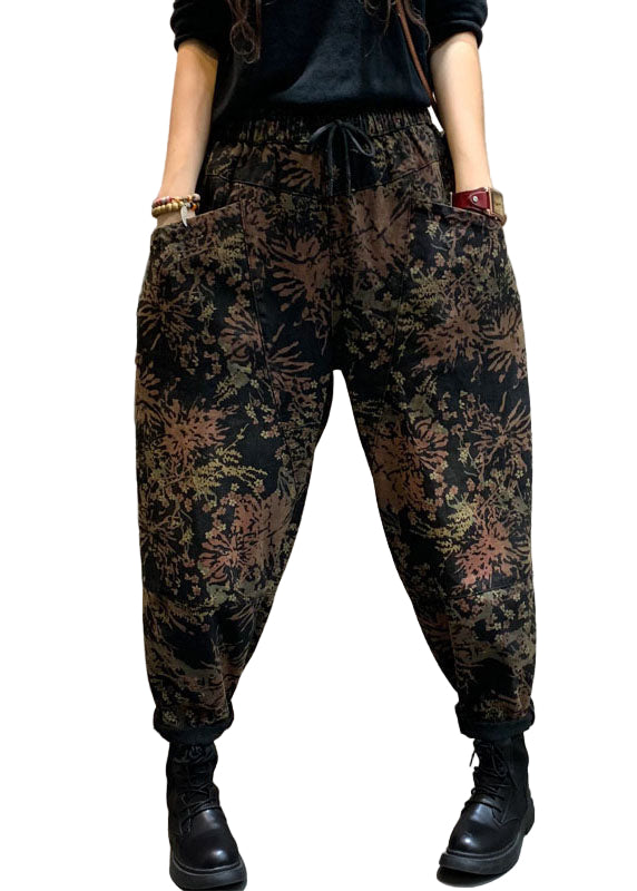 Damernas Cinched Jeans med Mönster 0