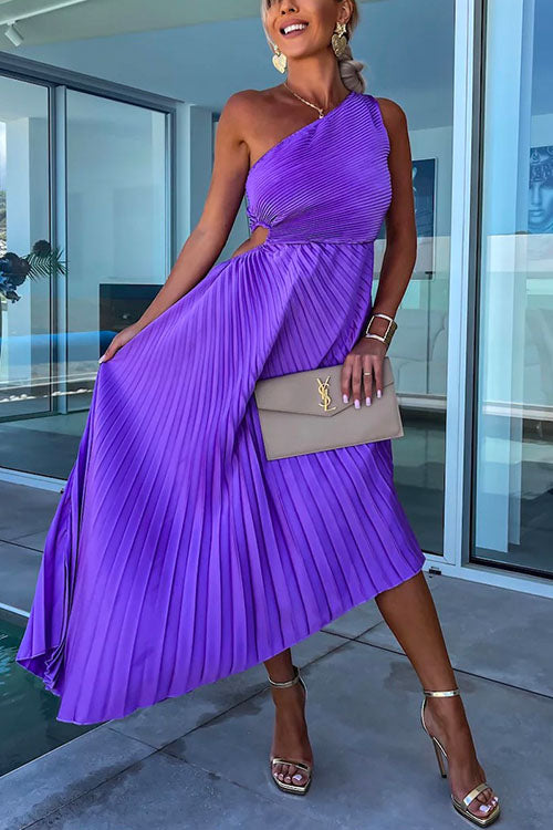 Damernas Festklänning med En Axel Cut Out Design för Bröllop och Festliga Tillfällen 4