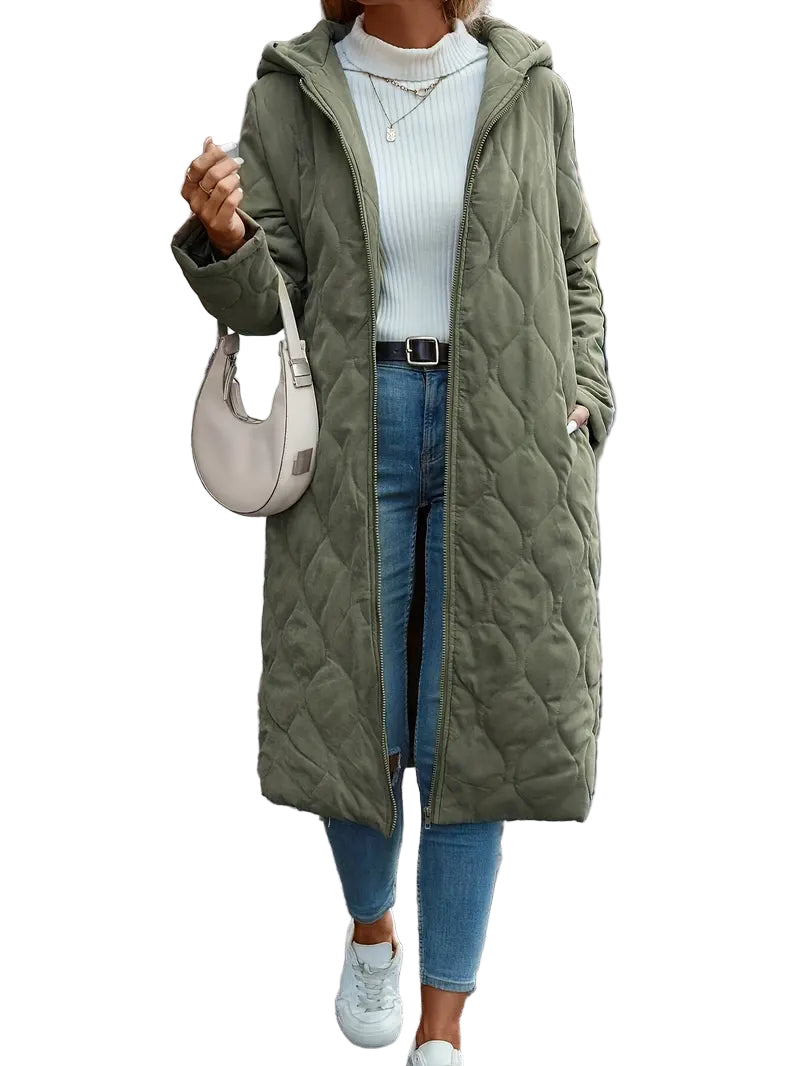 Damernas Kapuzenjacka i Bomull med Lång Ärmar 0