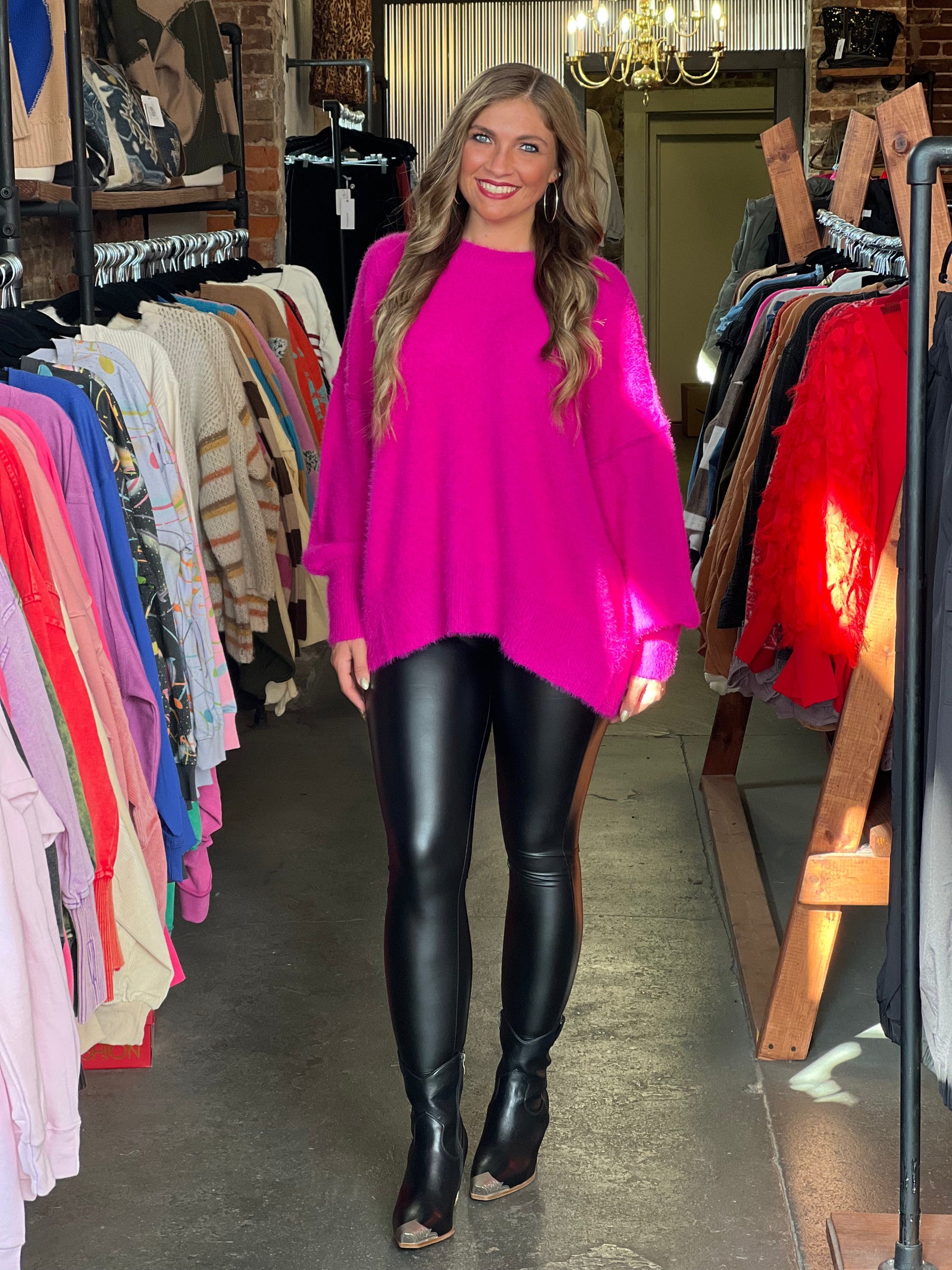 Damernas Leggings i Konstläder Svart 1