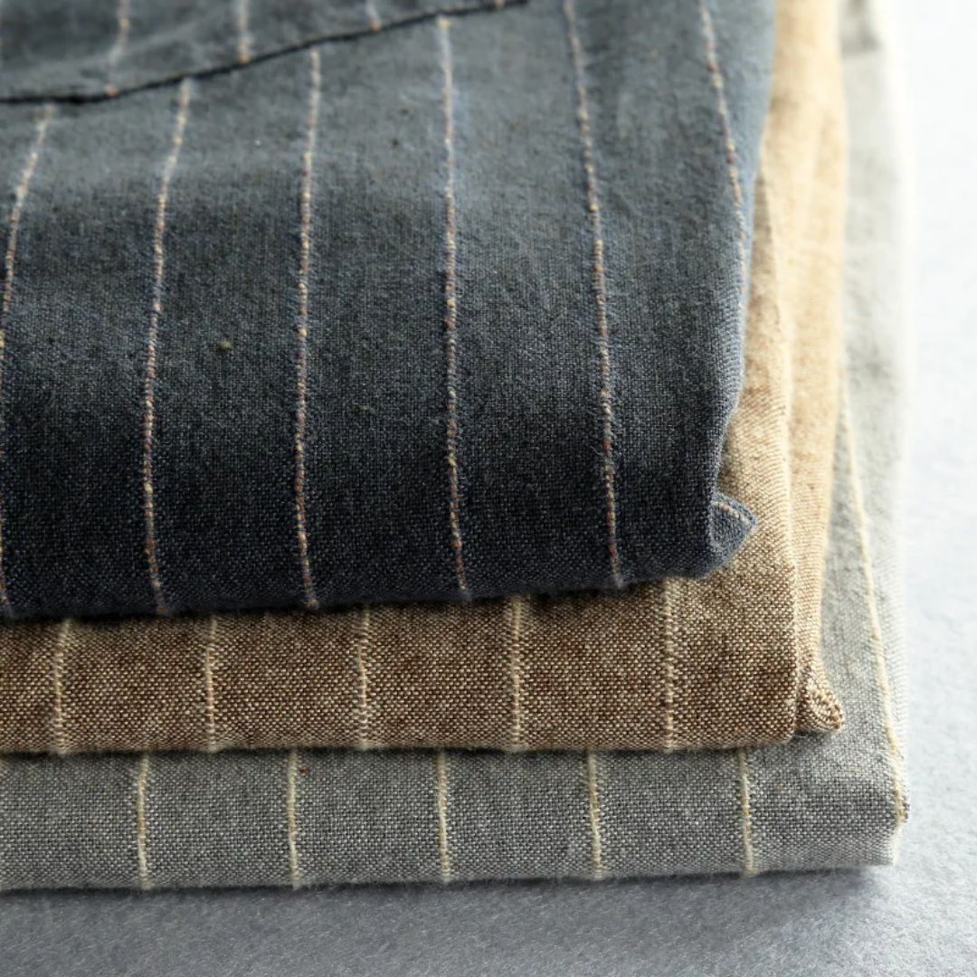 Damernas Linnebyxor med Elastisk Midja och Randig Design 2