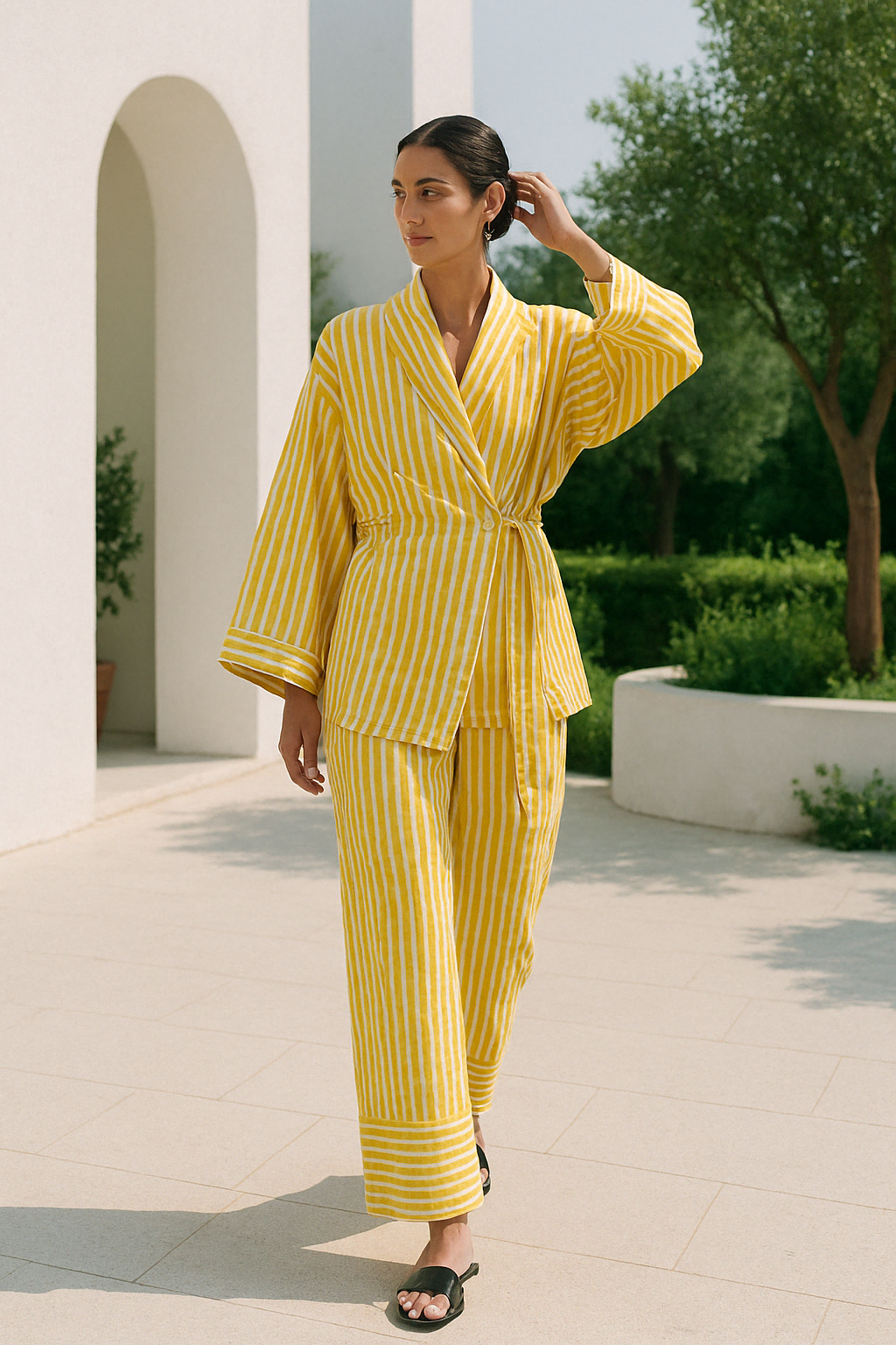 Damernas Lounge Set Tvådelad Oversized Lätt Vävning 1