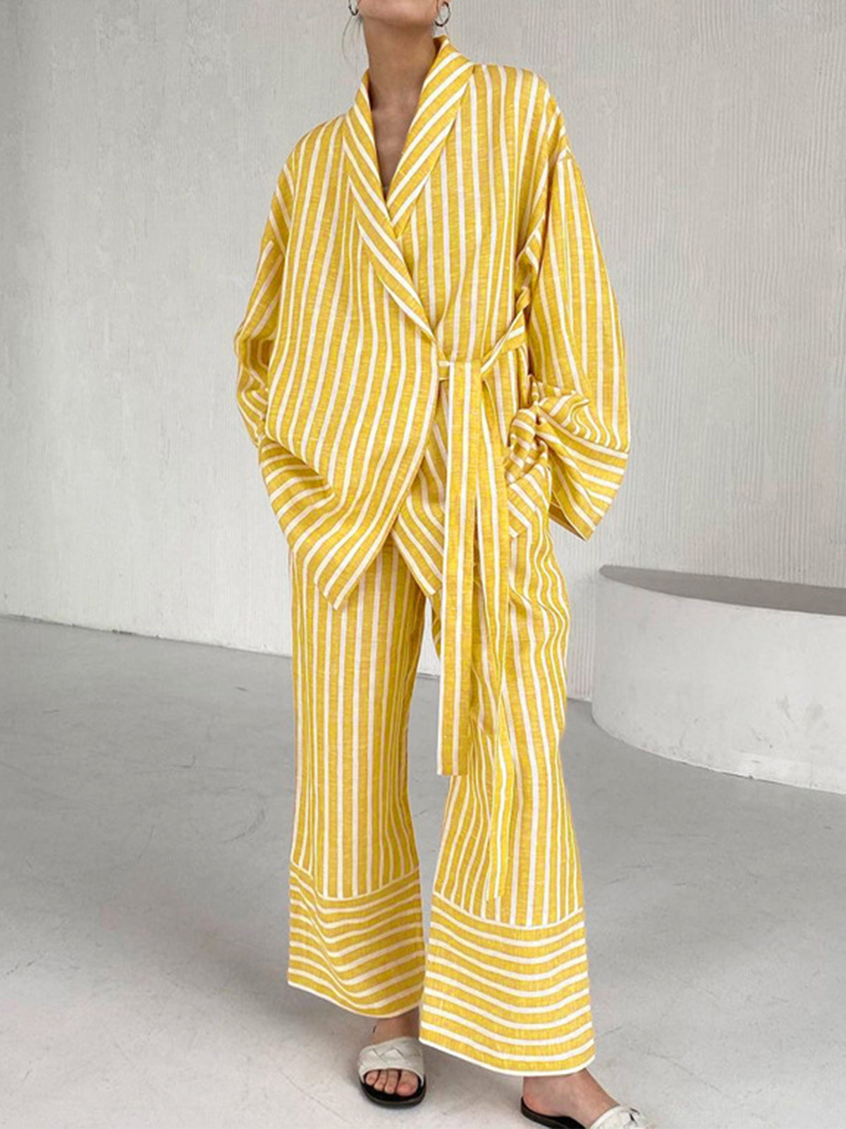 Damernas Lounge Set Tvådelad Oversized Lätt Vävning 4