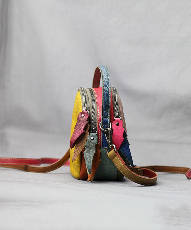 Damernas Messenger Bag i Färgblock med Läder 2