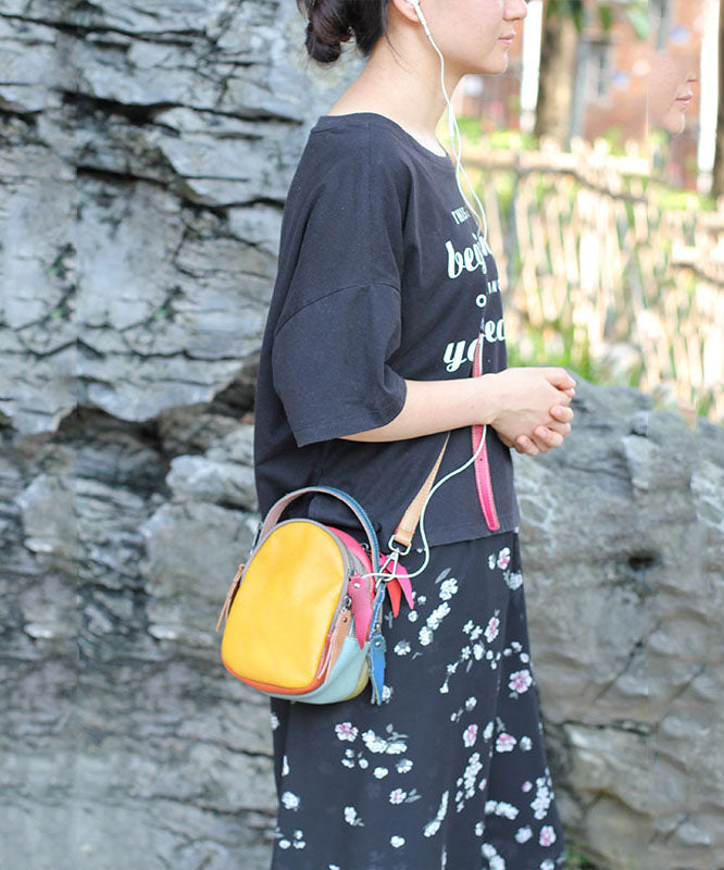 Damernas Messenger Bag i Färgblock med Läder 3