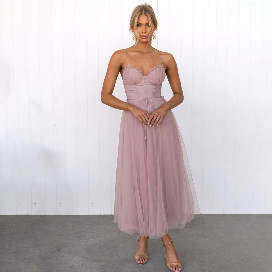 Damernas Midi Klänning Festlig Stil 1