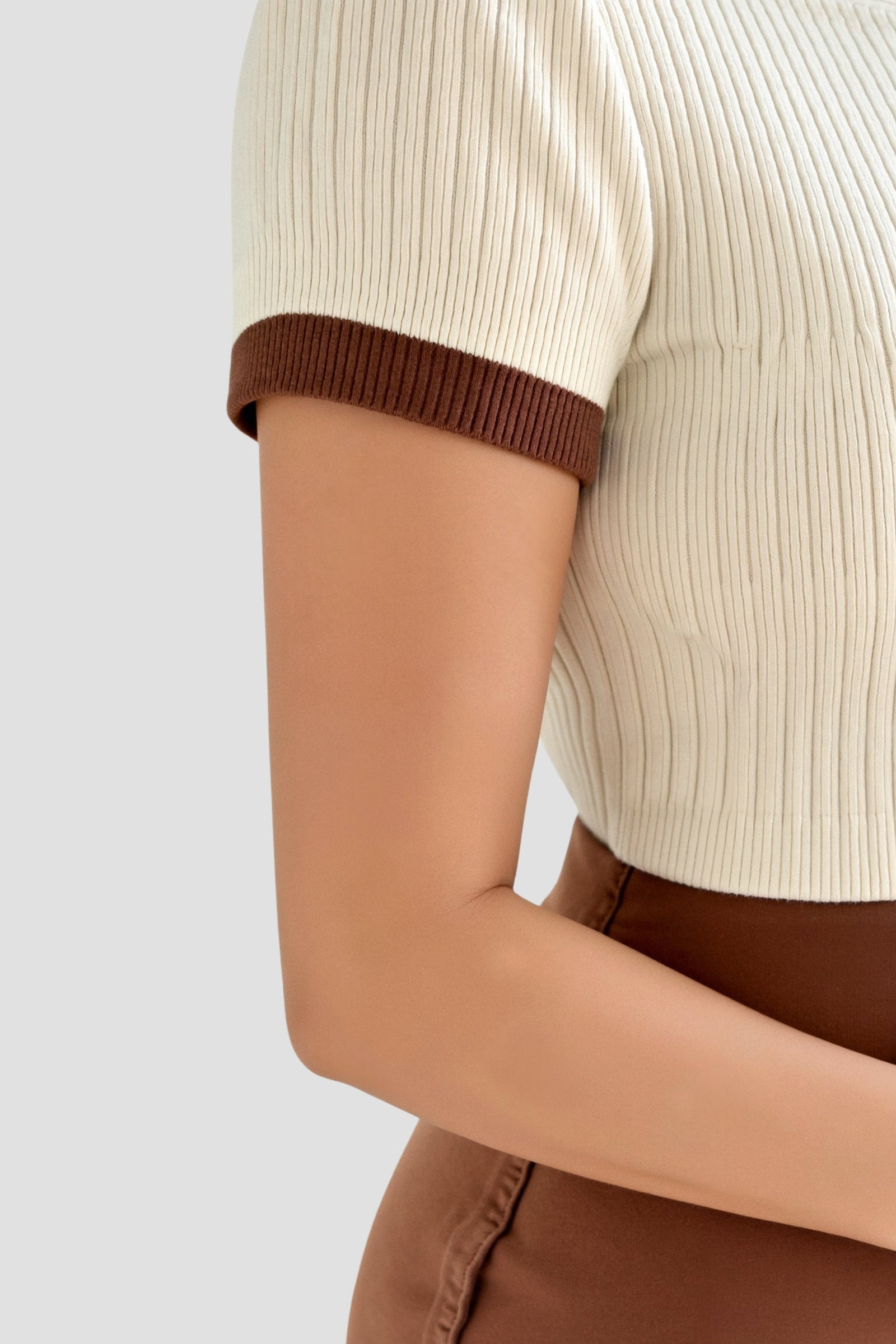 Damers Polo med Färgblock och Notched Krage 5