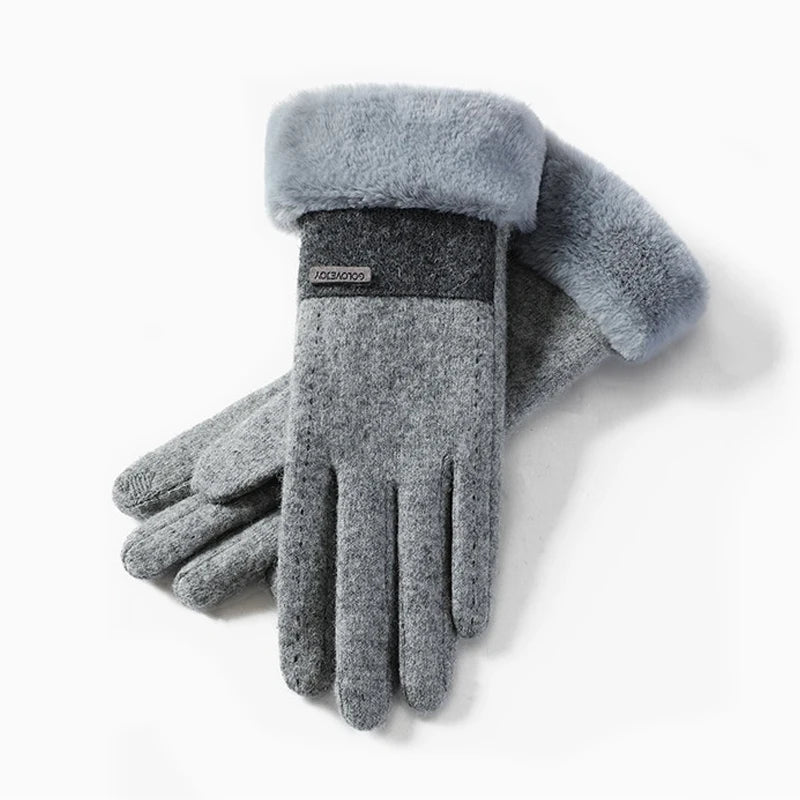 Damhandskar i Elastiskt Pluche för Kalla Vintrar 8