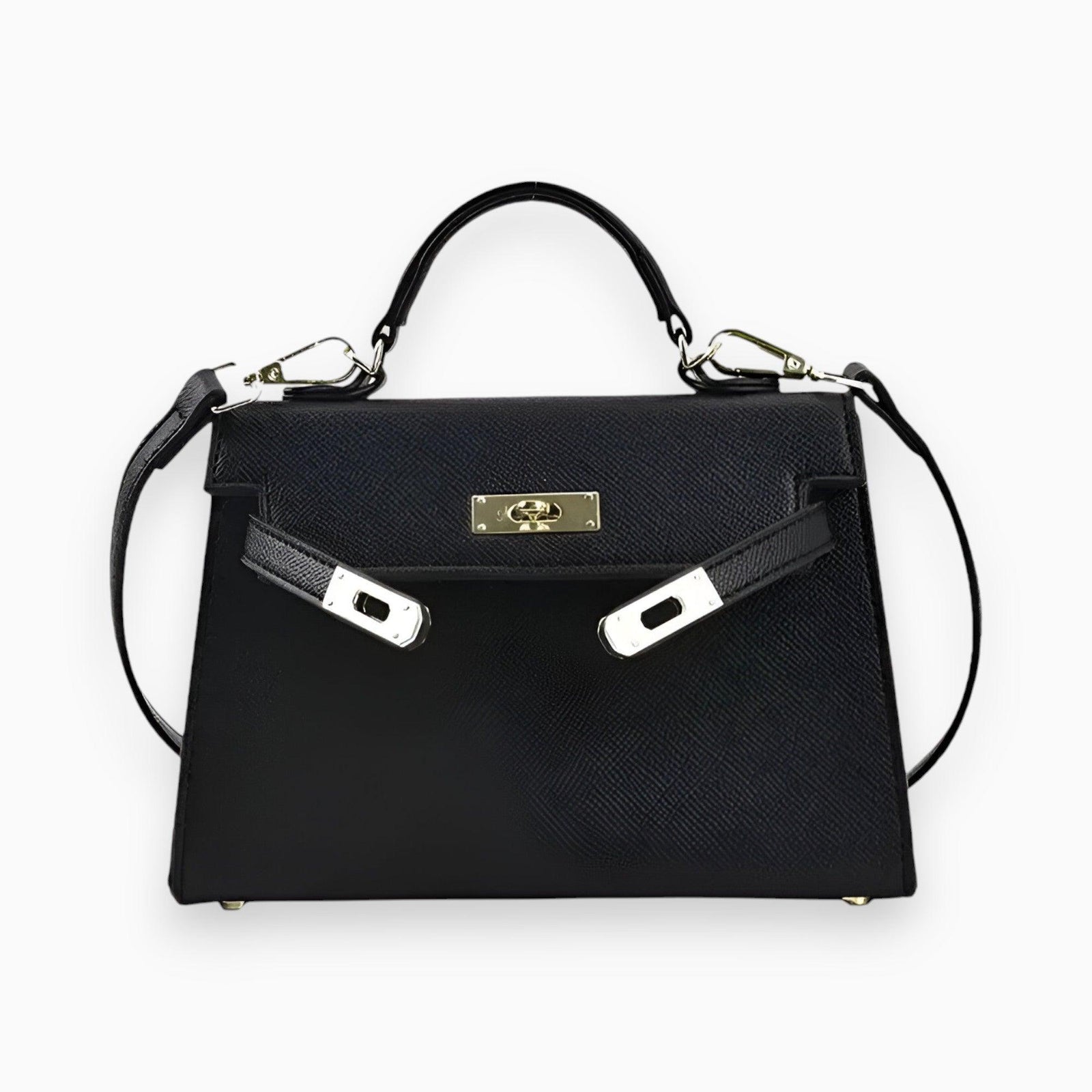 Damhandväska Geometrisk Design Metallstängning Texturerad Material 0