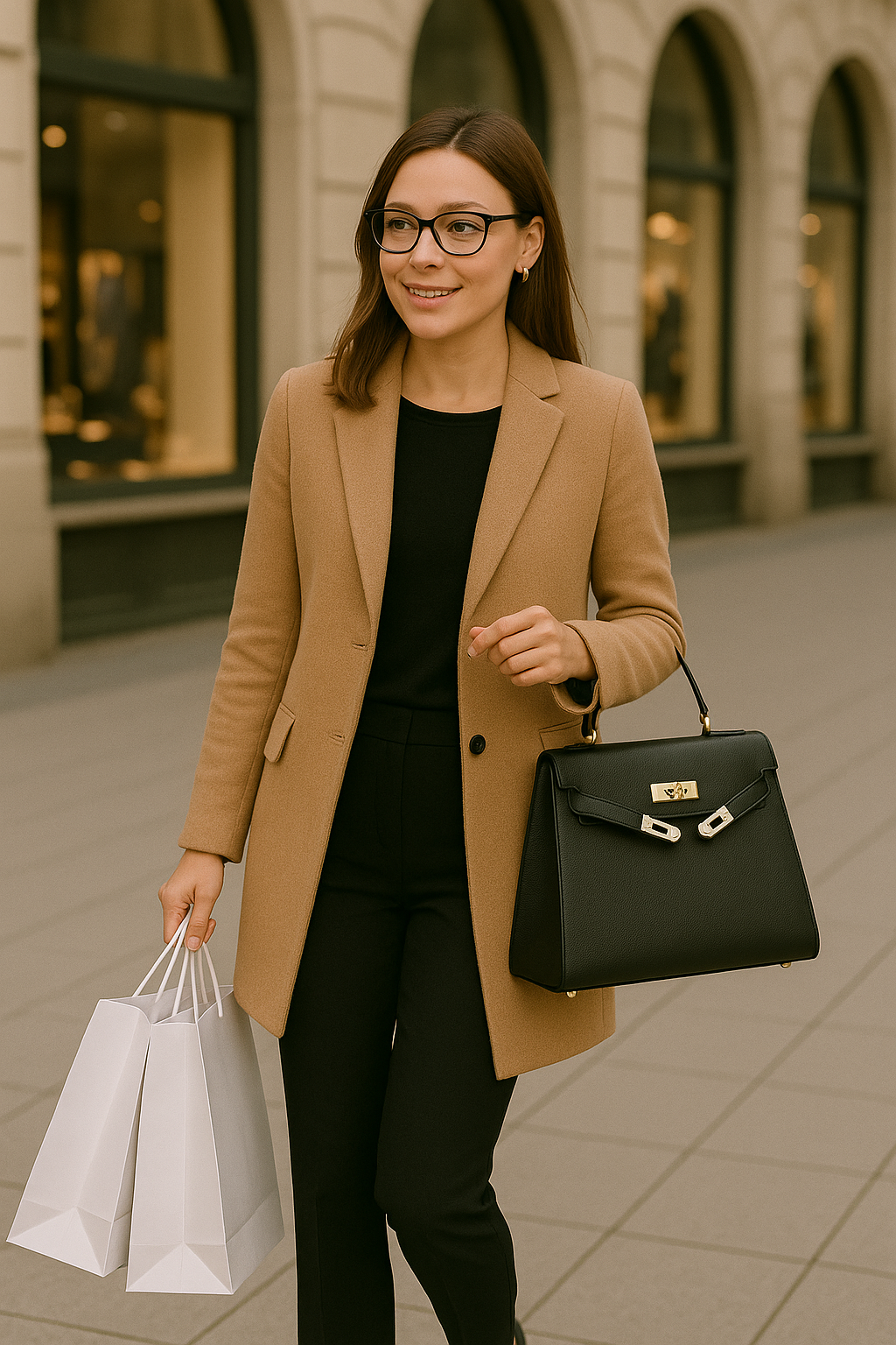 Damhandväska Geometrisk Design Metallstängning Texturerad Material 2