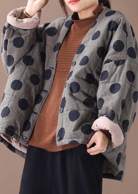 Damjacka i V-ringad Stil med Rutig Design 2