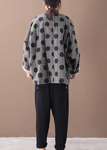 Damjacka i V-ringad Stil med Rutig Design 3