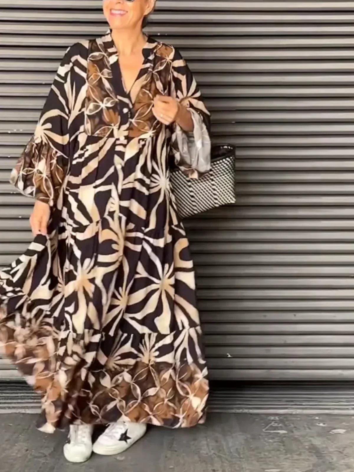 Damkjol i avslappnad stil med tryck 7