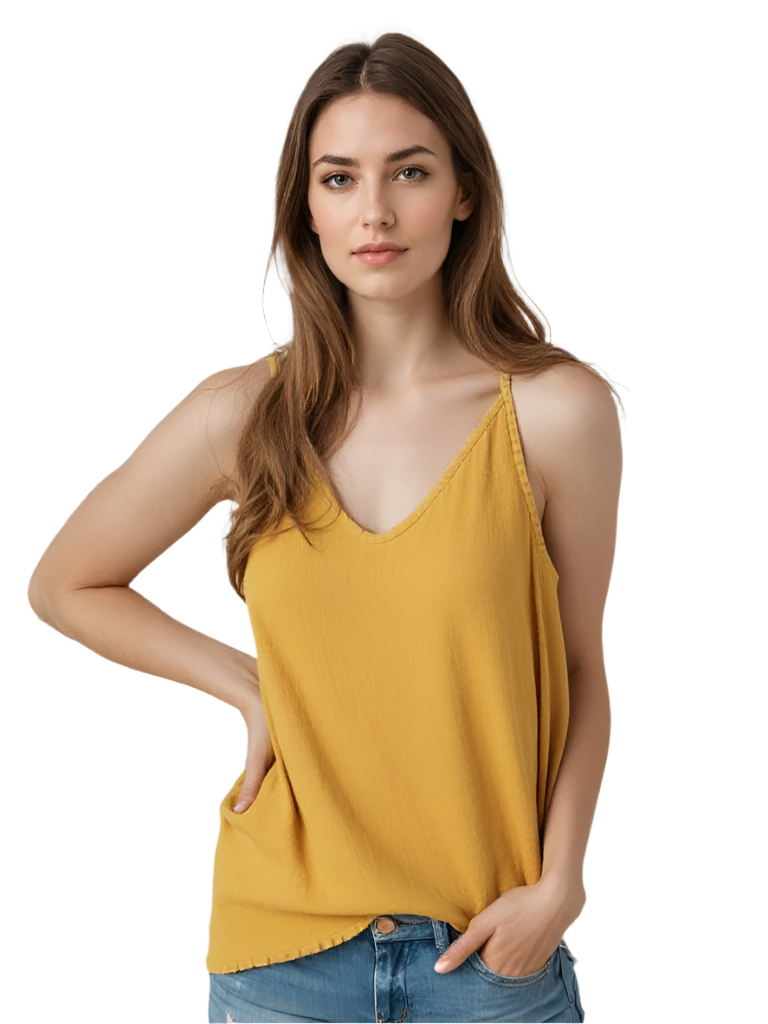 Damlinnen Top Lång Spaghetti Band Lätt Linne 0