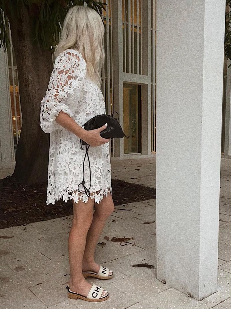 Dams Mini Väska Vävd Vegansk Läder Justerbar Axelrem 5