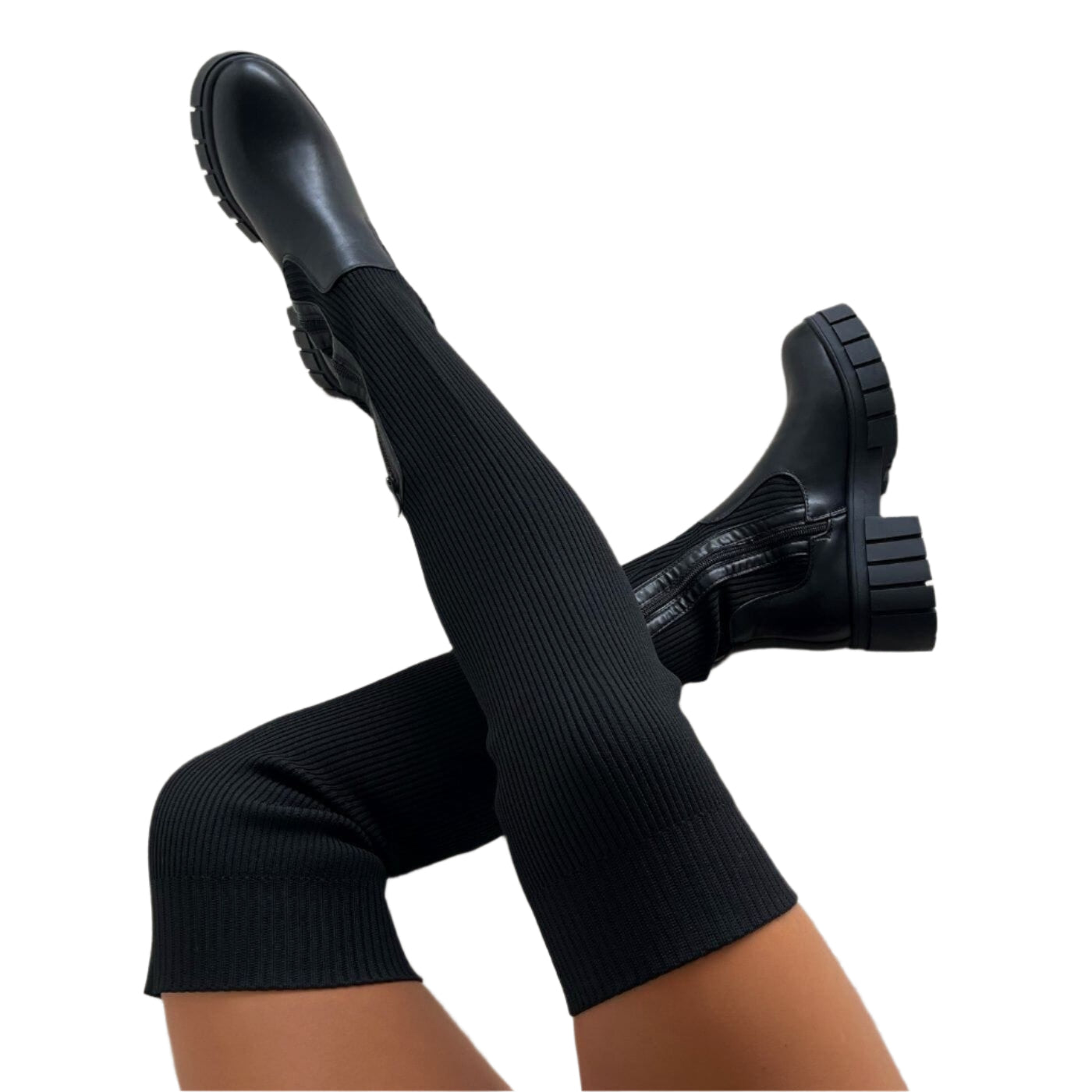 Damskor Stretch Laarzen Elegant Design i Flexibelt Material 0