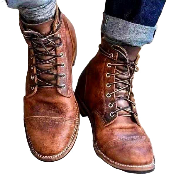 Herr Stövlar Snörning Läder Robusta-1