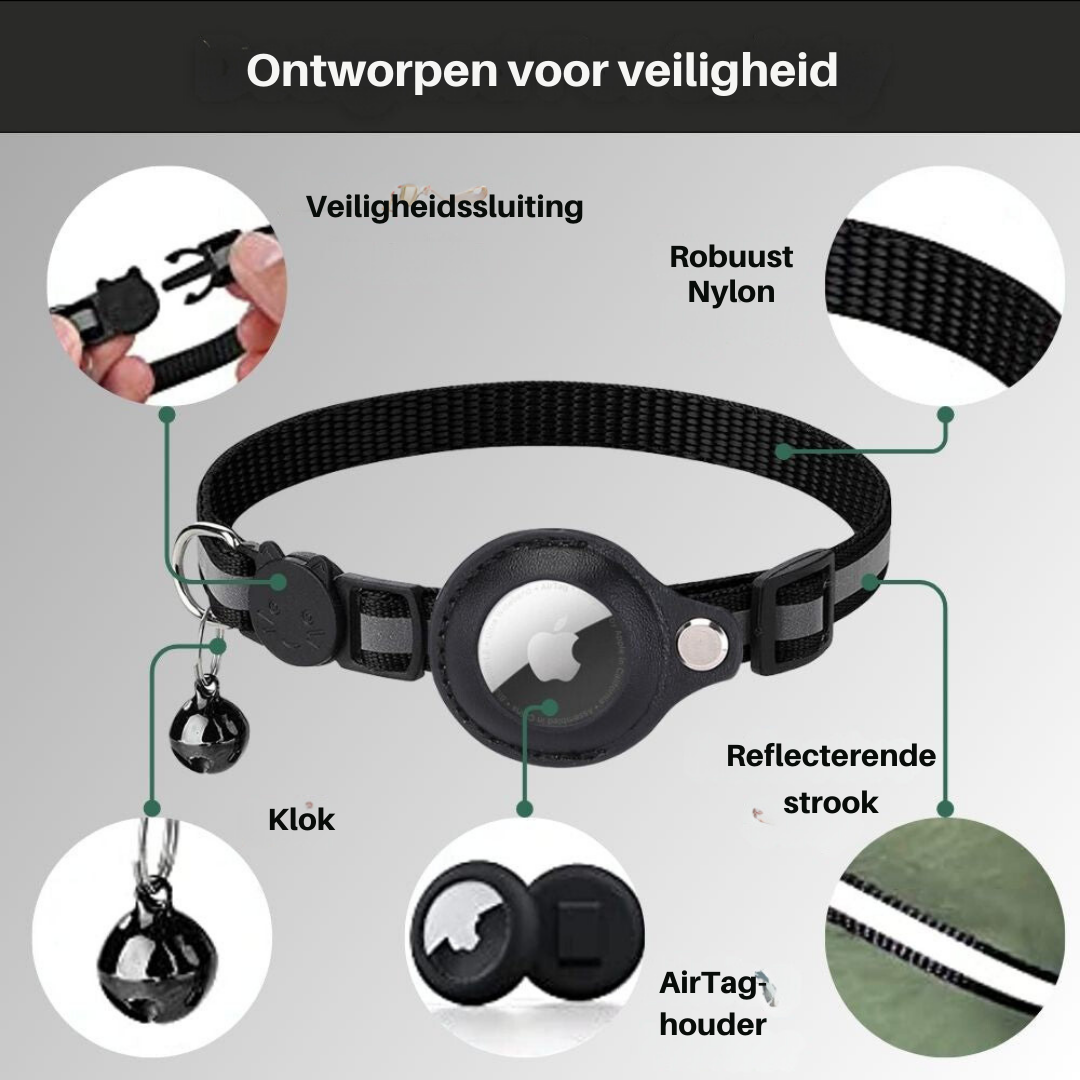GPS-halsband för katt med reflekterande design 3