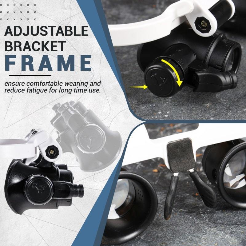 Förstoringsglas Med Lampa Justerbara LED-lampor Tre Utbytbara Linser För Äldre-3