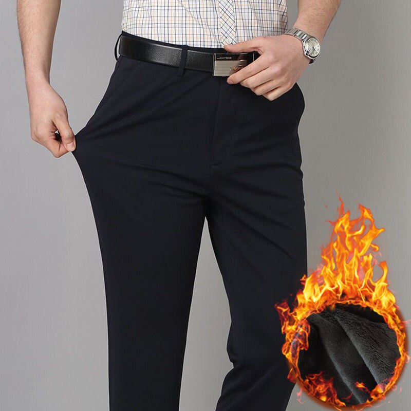 Formella byxor med stretch och skrynkelskydd