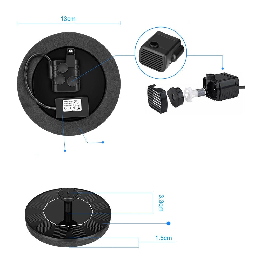 Mini Solar Splash Fountain