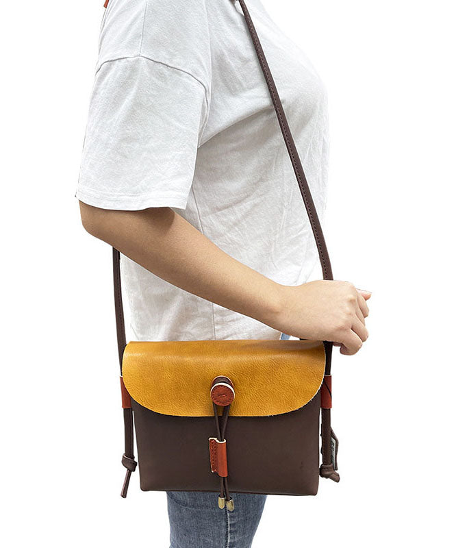 Handväska i Ekologisk Brun och Gul Design 3