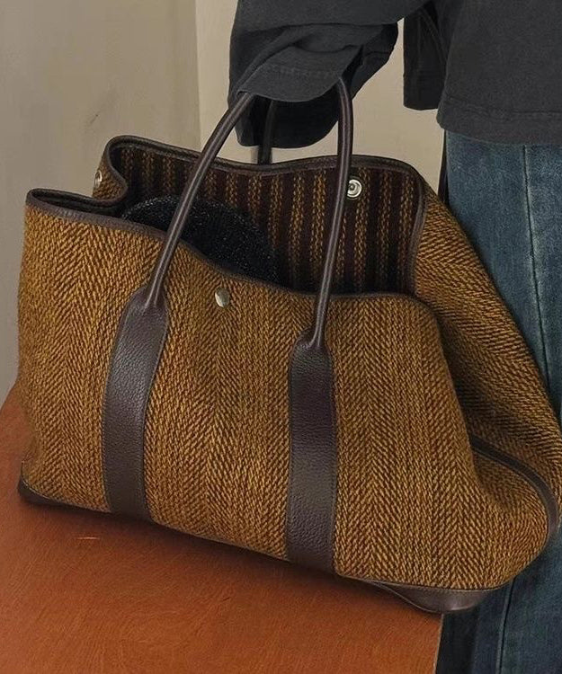 Handväska med stor kapacitet i chokladfärg 1