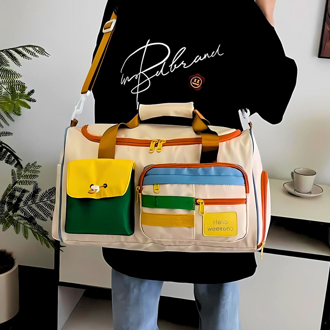 Helg Resväska Multifunktionell Design Syntetiskt Tyg 4