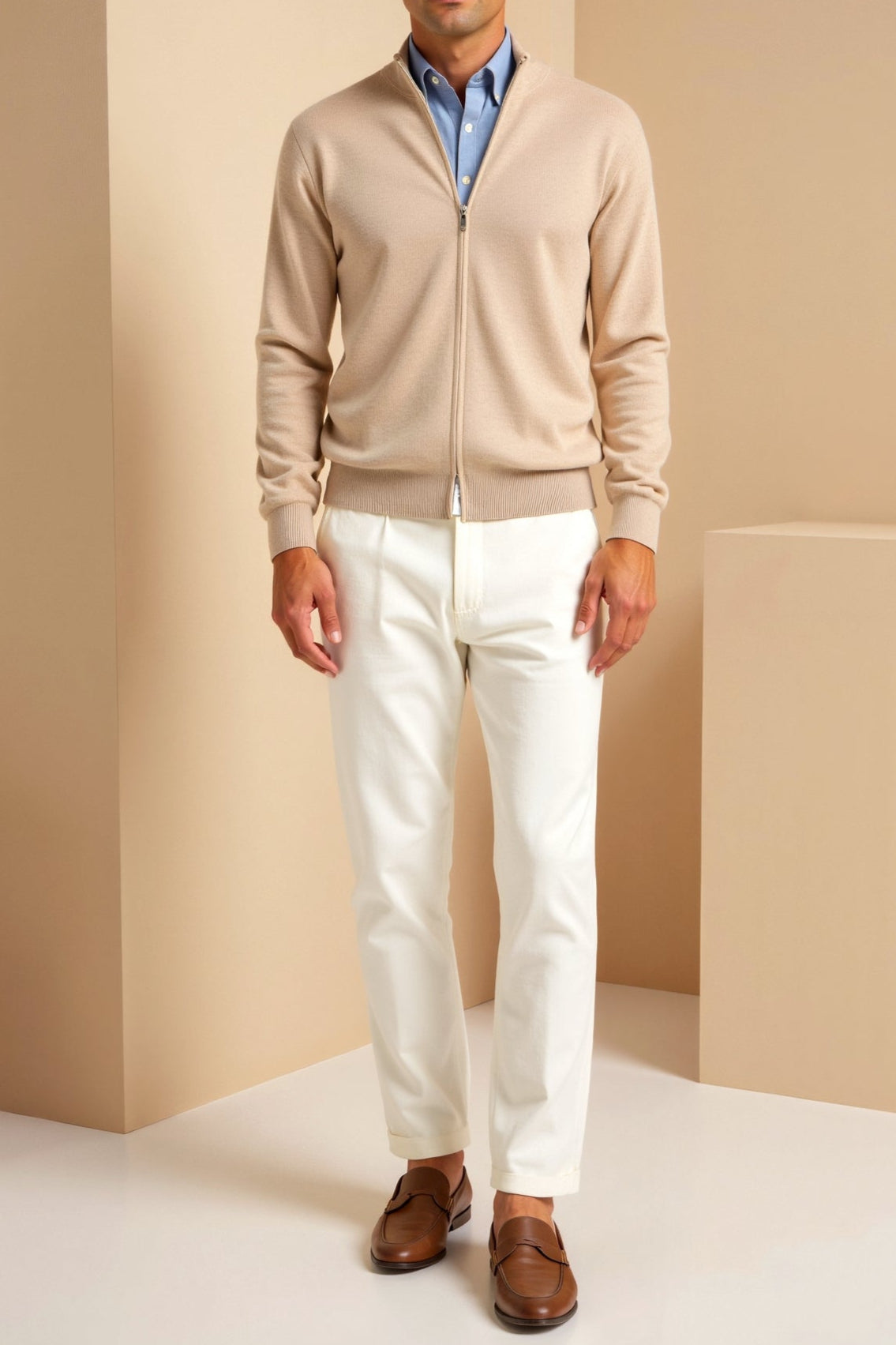 Herr Cardigan Slim-Fit Stilren 7