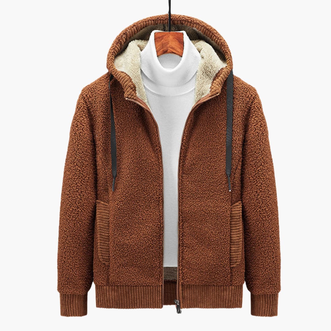 Herr Hoodie med Fodrad Huva och Blixtlås 1