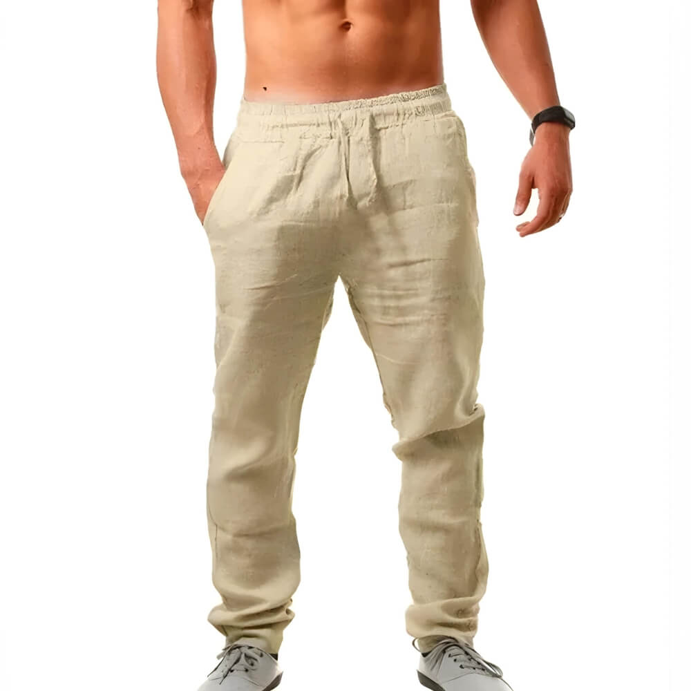 Herr Linnebyxor Casual Stil för Sommarlook 1