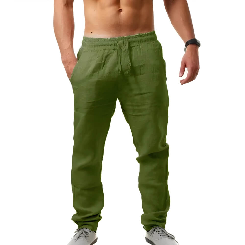 Herr Linnebyxor Casual Stil för Sommarlook 7