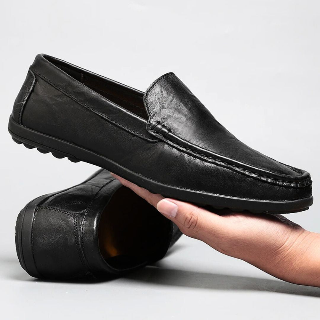 Herr Loafers i Läder Elegant Stil 1