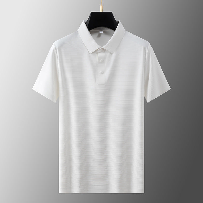 Herr Polo T-shirt Klassisk Stil Med Räfflad Textur 1