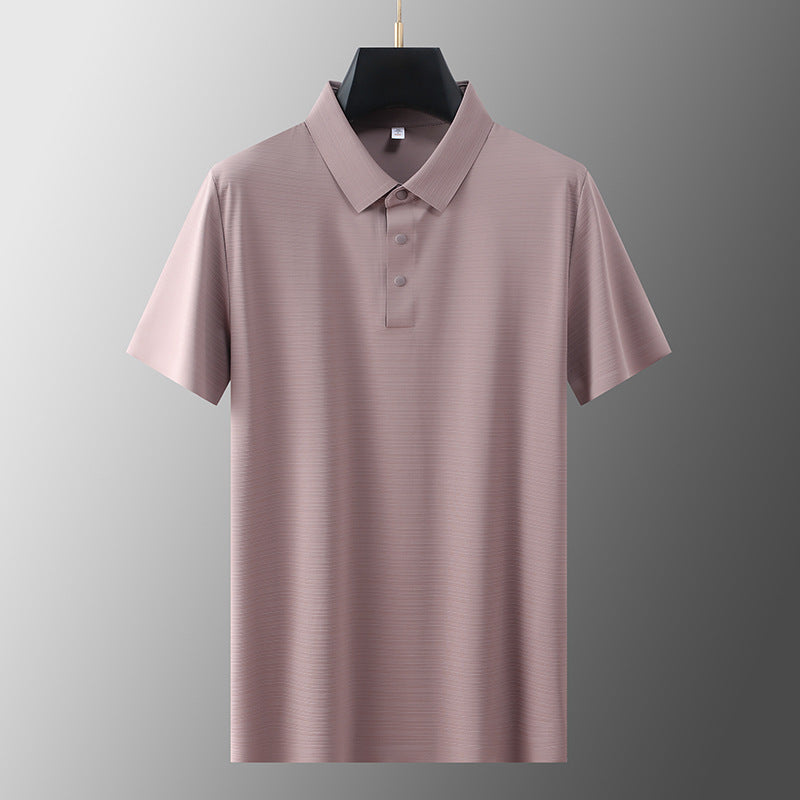 Herr Polo T-shirt Klassisk Stil Med Räfflad Textur 2