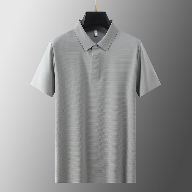 Herr Polo T-shirt Klassisk Stil Med Räfflad Textur 3