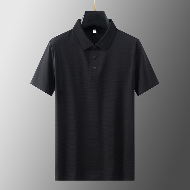 Herr Polo T-shirt Klassisk Stil Med Räfflad Textur 4