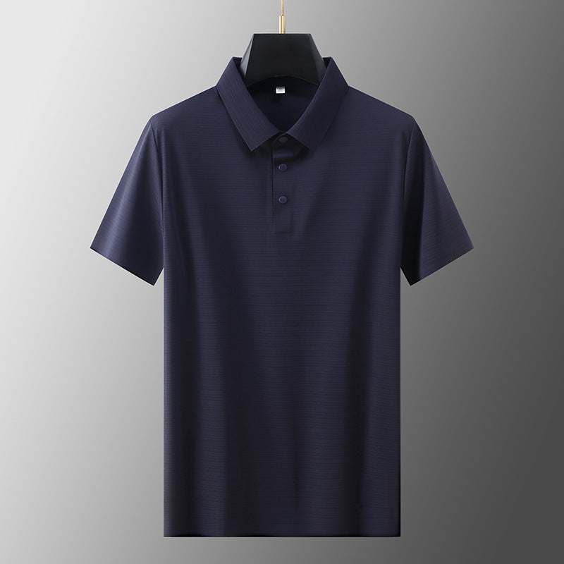 Herr Polo T-shirt Klassisk Stil Med Räfflad Textur 6