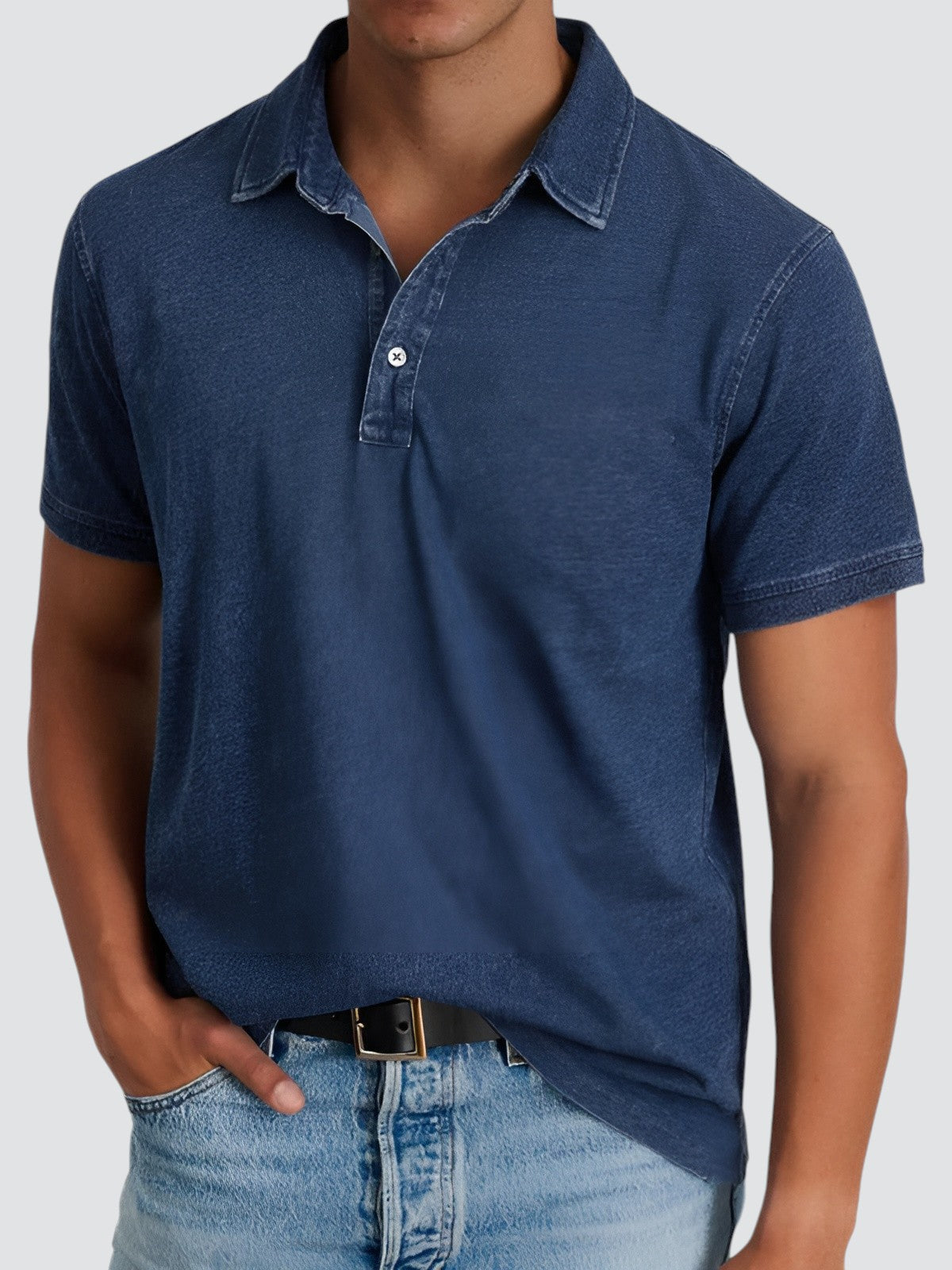 Herr Poloshirt Kortärmad Avslappnad Passform 3