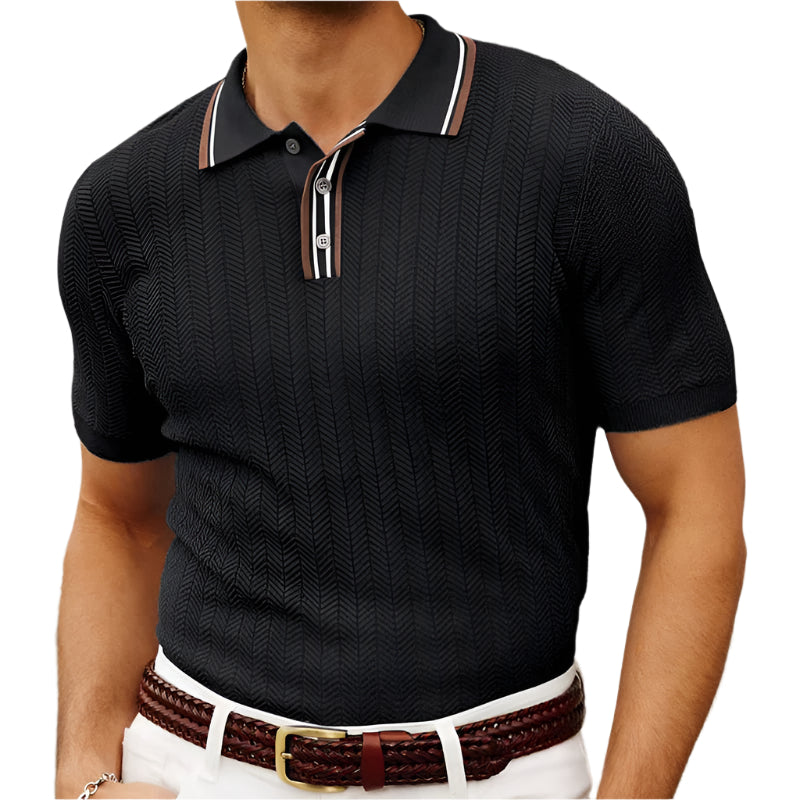 Herr Poloshirt Slim Fit i Silke 0
