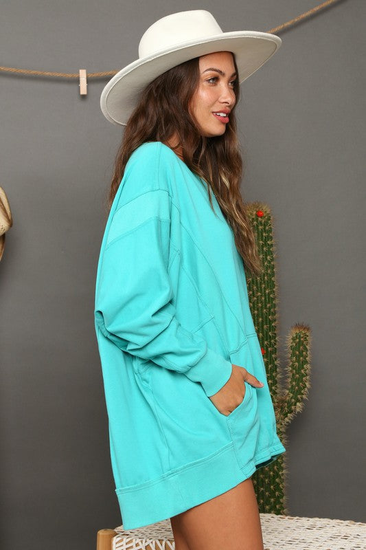 Herr Sweatshirt Kontrast French Terry Mjuk Avslappnad Passform 2