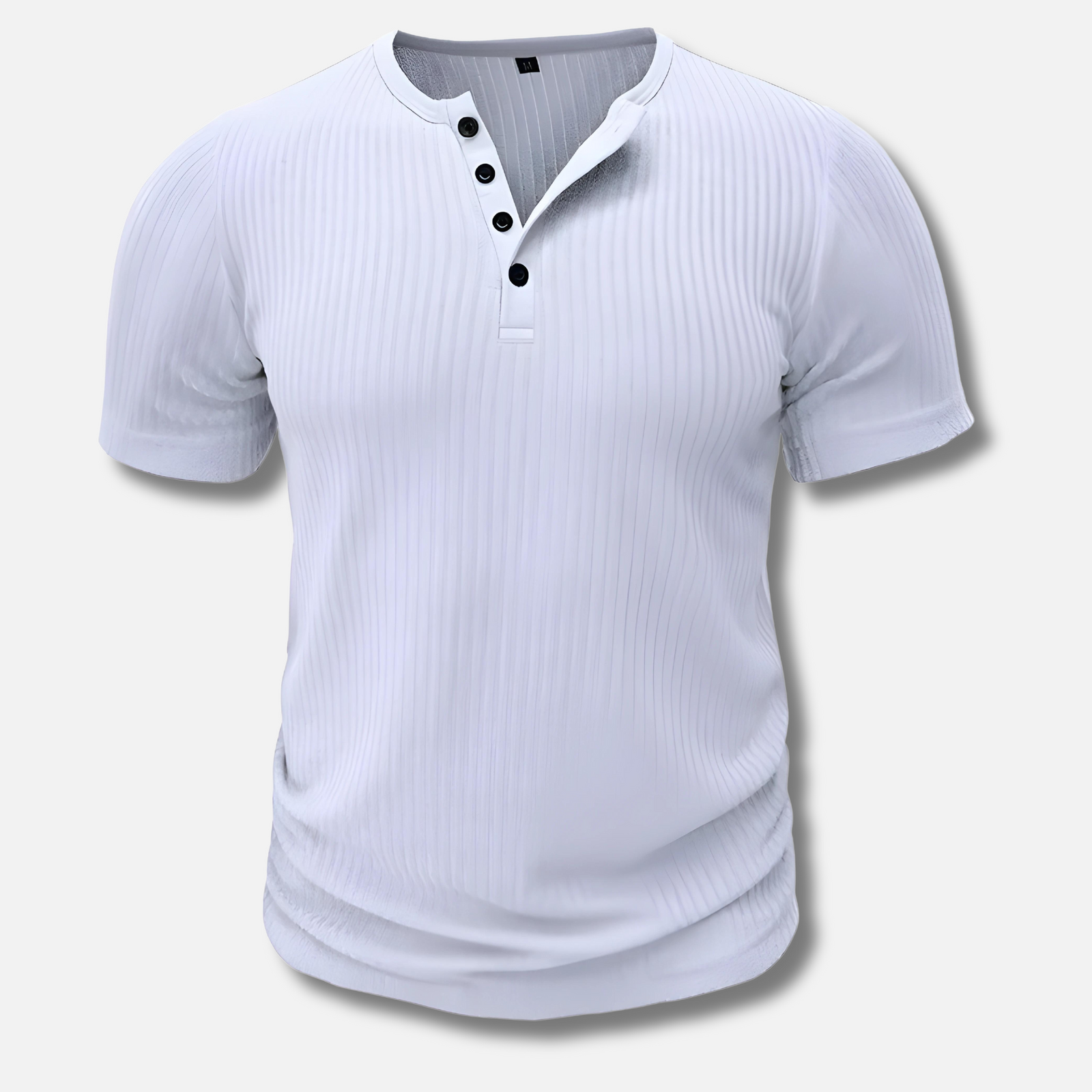 Herr T Shirt Muscle Fit Henley för Träning och Vardagsbruk 0