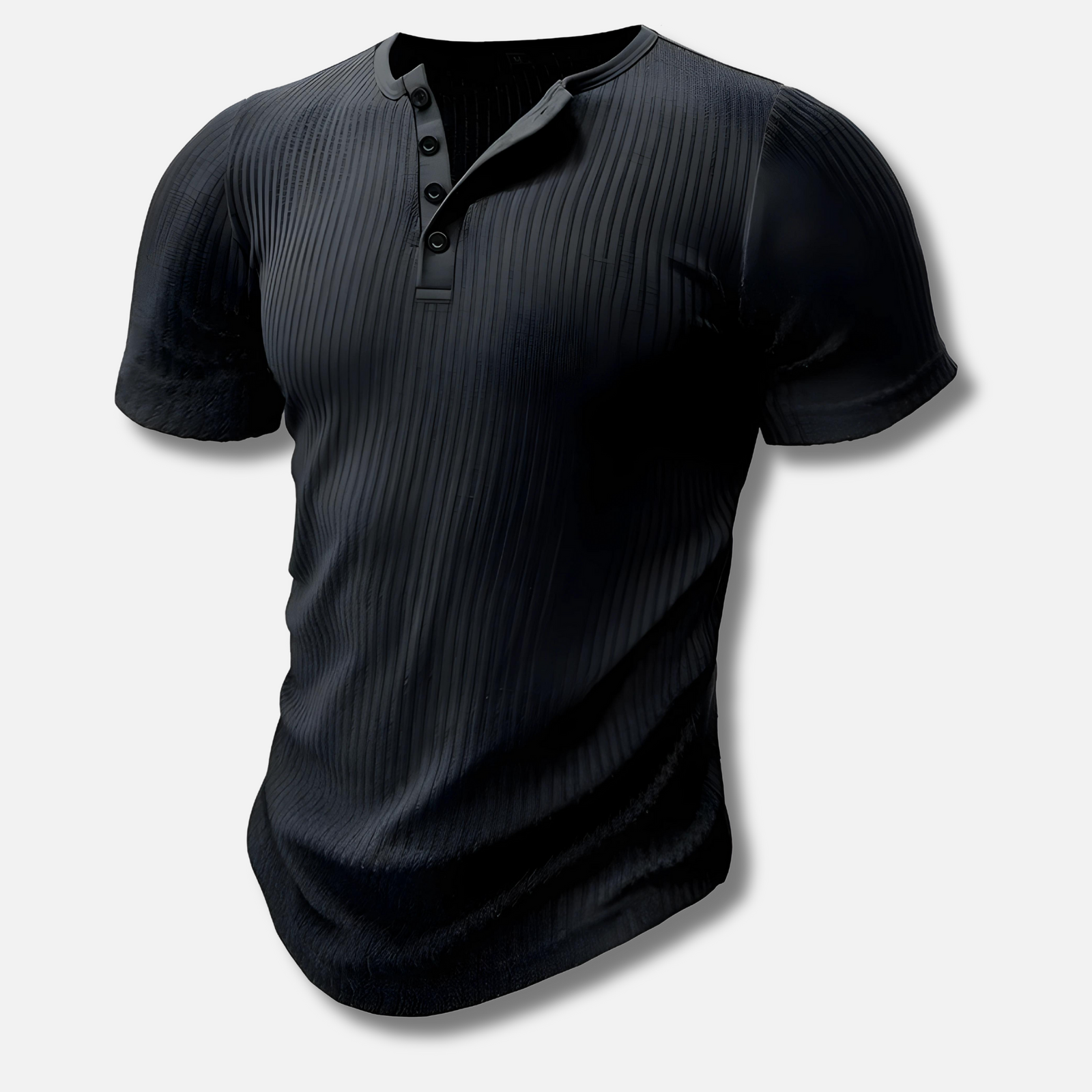 Herr T Shirt Muscle Fit Henley för Träning och Vardagsbruk 1