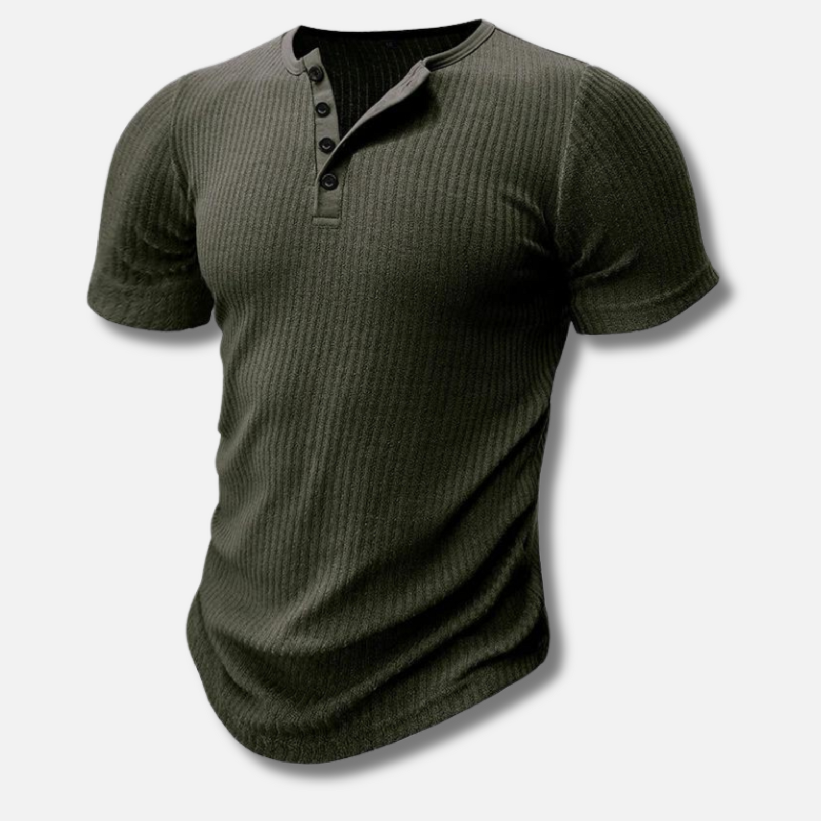 Herr T Shirt Muscle Fit Henley för Träning och Vardagsbruk 2