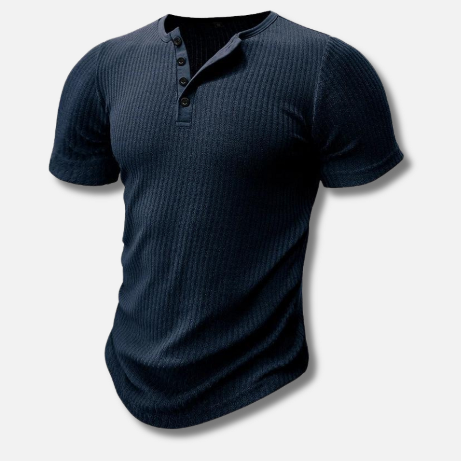Herr T Shirt Muscle Fit Henley för Träning och Vardagsbruk 4